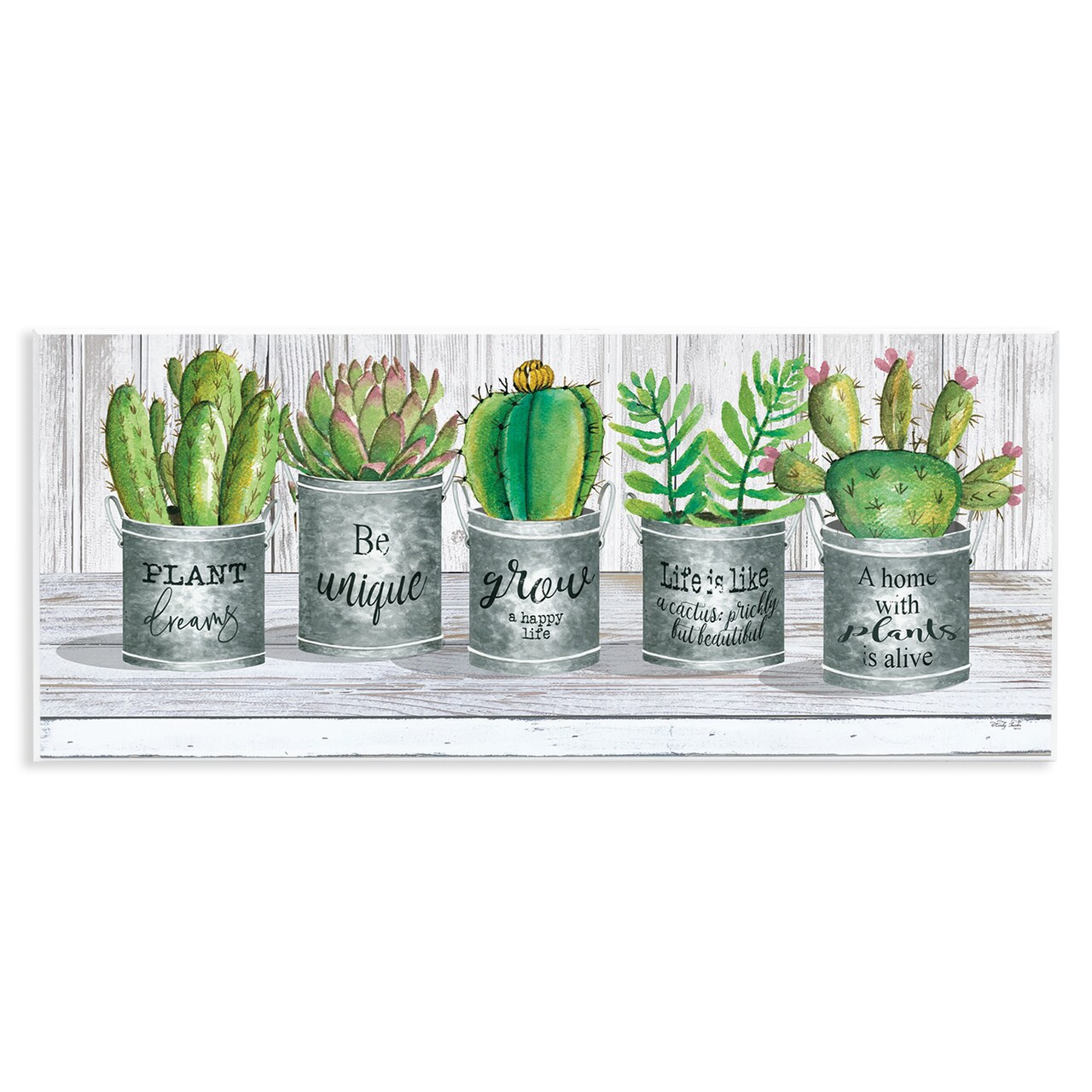 Stupell Industries Succulents with Plant Life Puns Wall Plaque Art